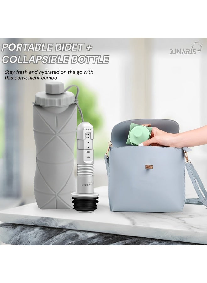 جوناريس بيديه متنقل | بيديه محمول للرجال والنساء | شطاف محمول للسفر والتخييم | شطاف المسافر بنفث ماء صغير الحجم للنظافة الشخصية | بيديه قابل لإعادة الشحن للسفر والتخييم، بخاخ دش عالي الضغط محمول باليد - Image 2